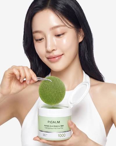 P.CALM Azelaic Acid Matcha 1000 Calming Gauze Gel Toner Pad